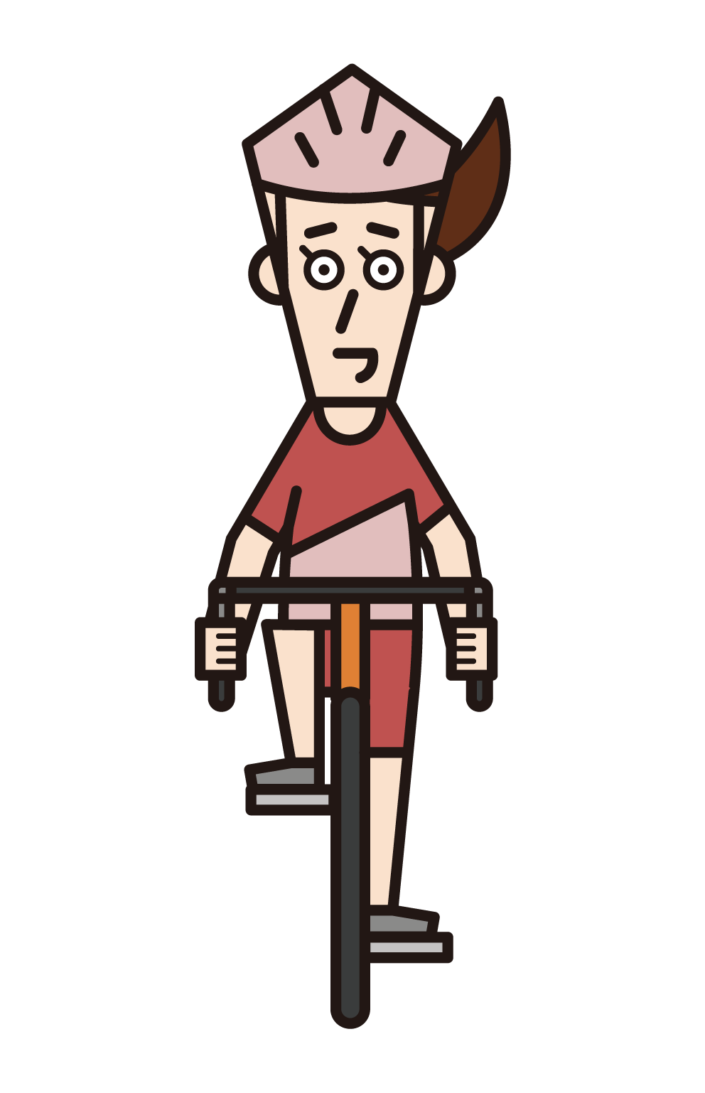 騎公路自行車的人（女性）的插圖