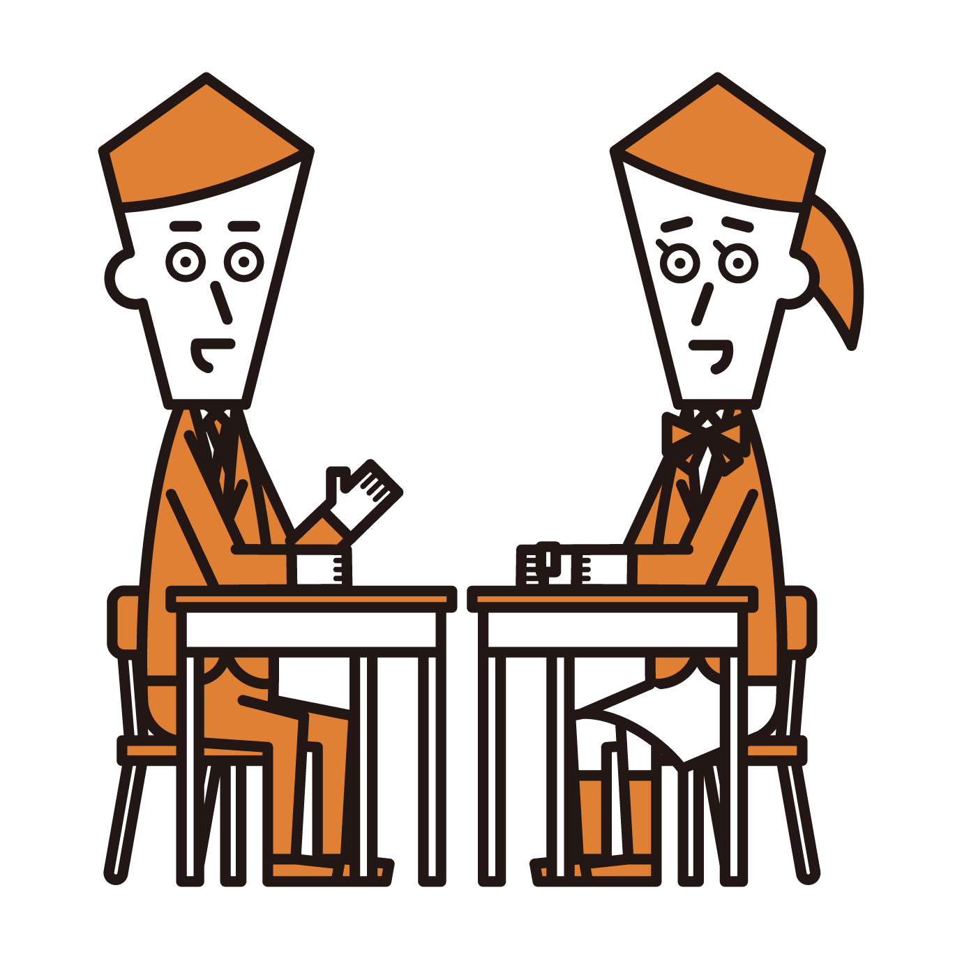 Illustration of students having a discussion