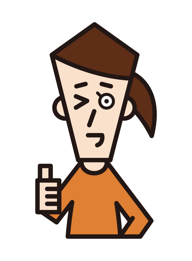 Illustration of a man (male) giving a thumbs up and complimenting