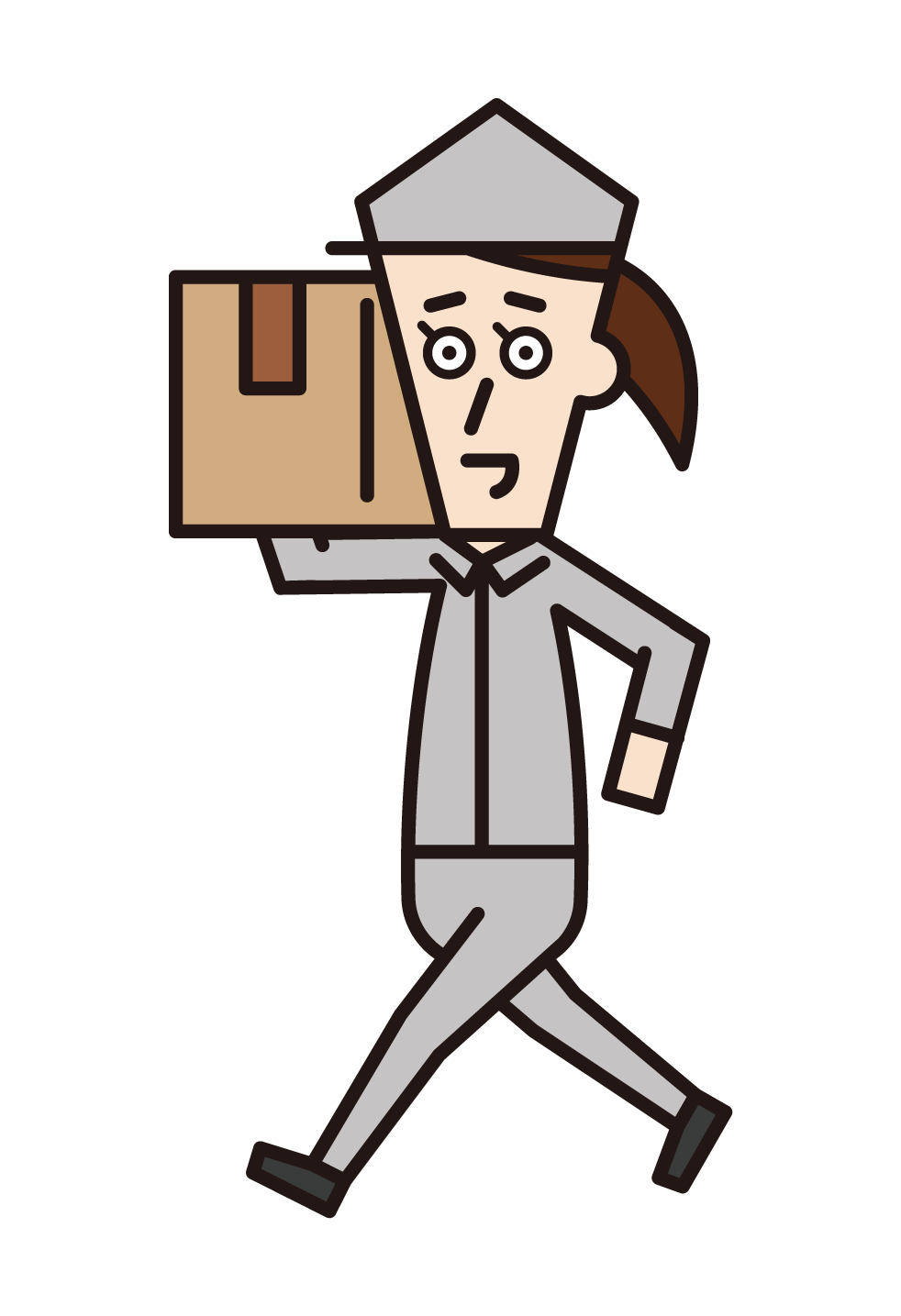 Illustration of a person (male) carrying luggage lightly