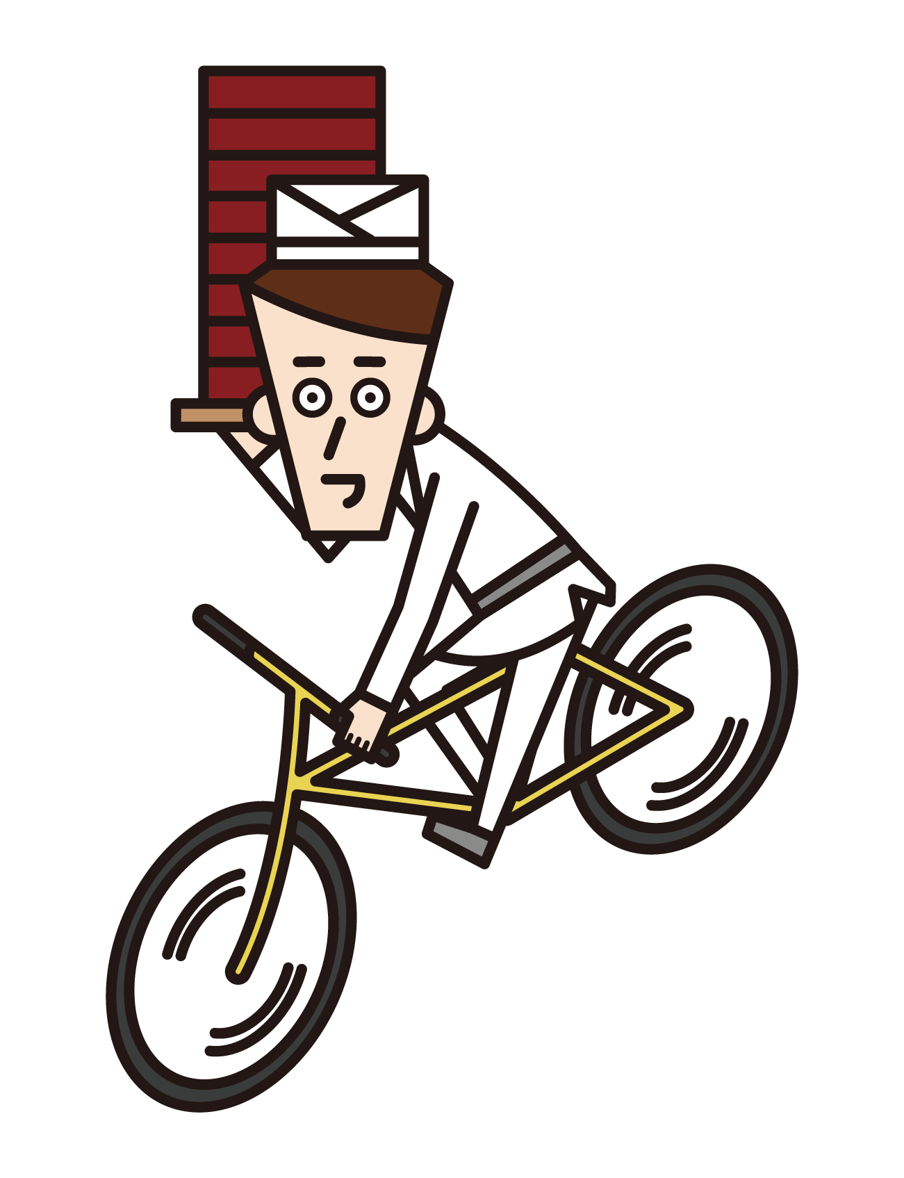Illustration of a man (male) delivering a delivery