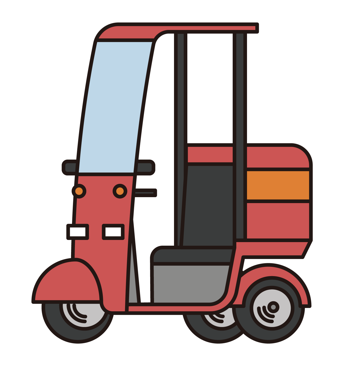 Illustration of a motorcycle for food delivery