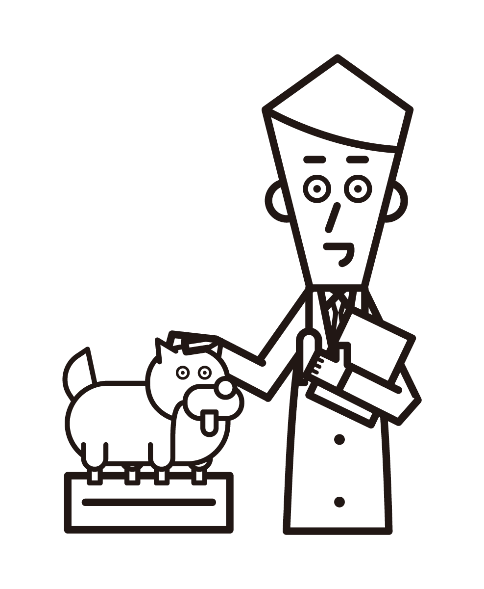 Illustration of a veterinarian (male)
