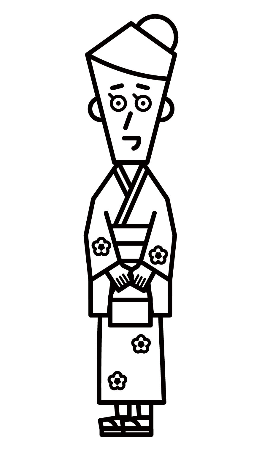 Illustration of a person (female) wearing a kimono