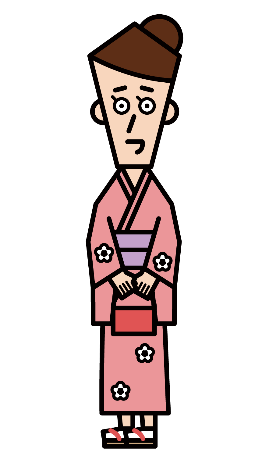 Illustration of a person (female) wearing a kimono