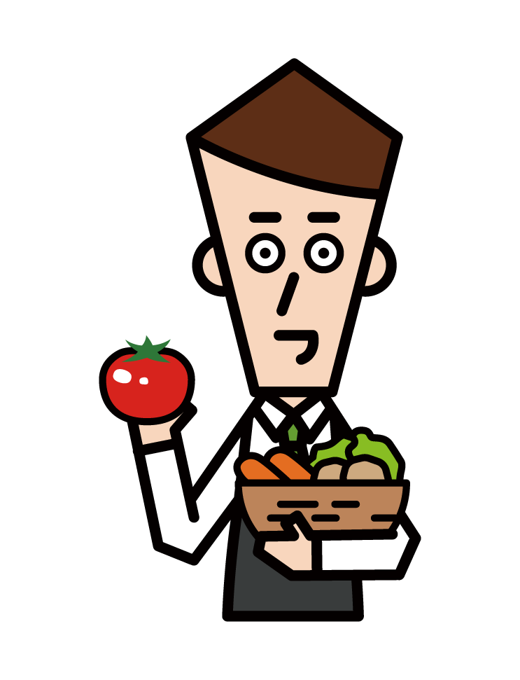 Illustration of vegetable sommelier (male)