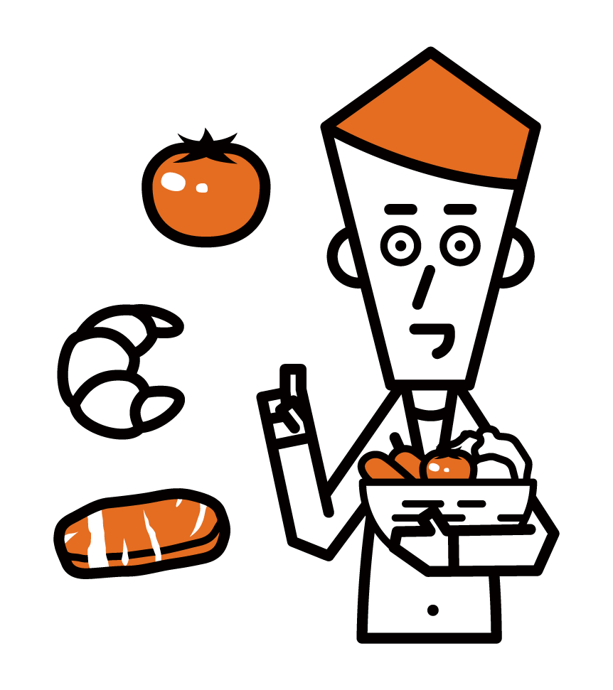 Illustration of a dietitian (male)