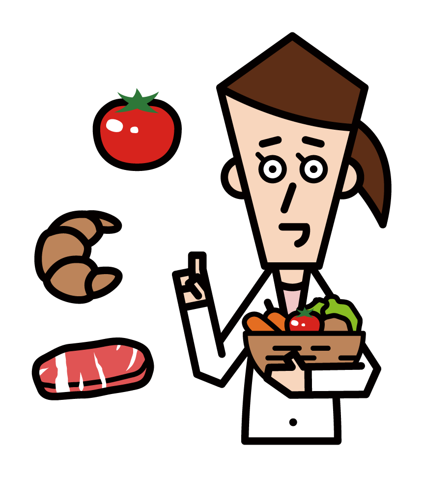 Illustration of a nutritionist (female)