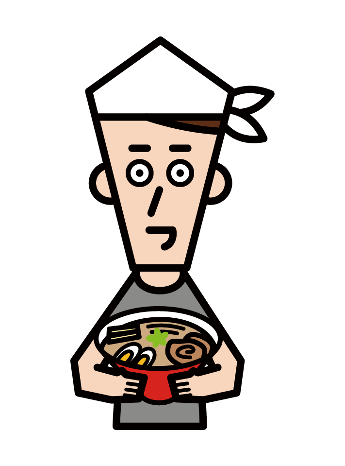 Illustration of the owner of a ramen shop (male)