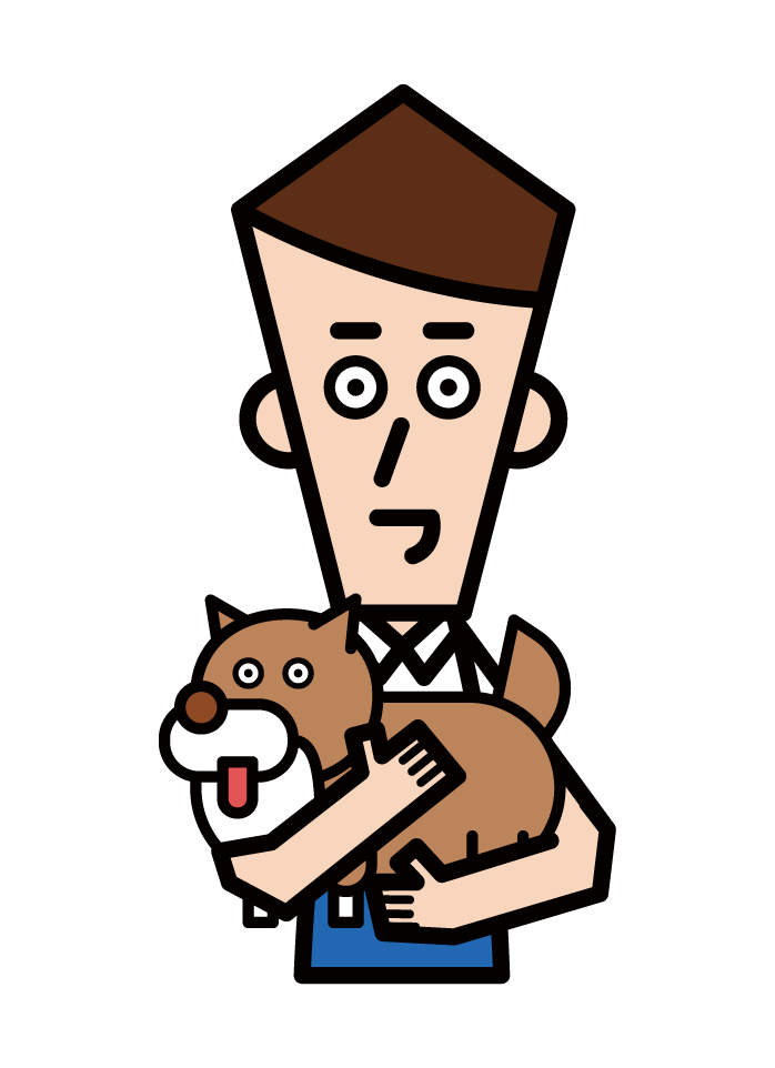 애완 동물 가게 점원 (남성)의 삽화