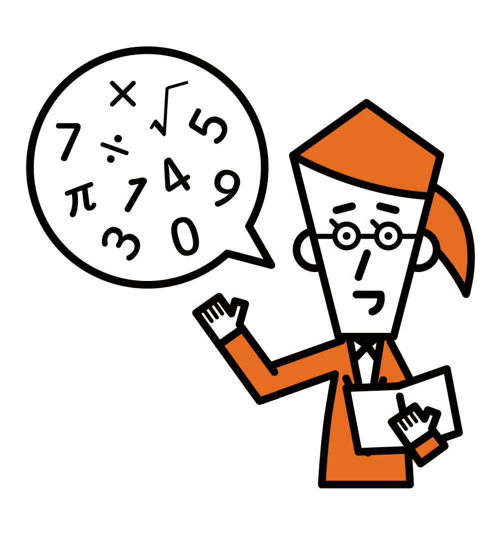 Illustration of a mathematician (female)