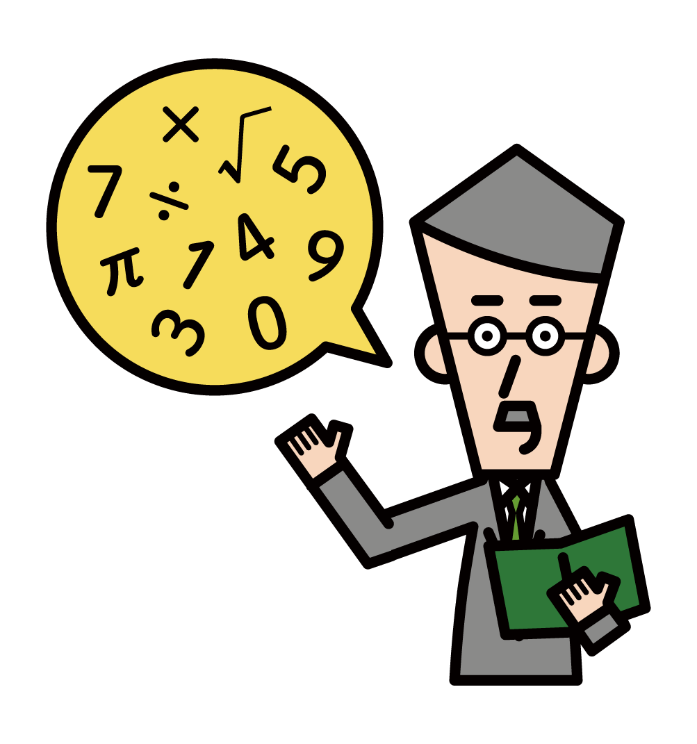 Illustration of a mathematician (male)