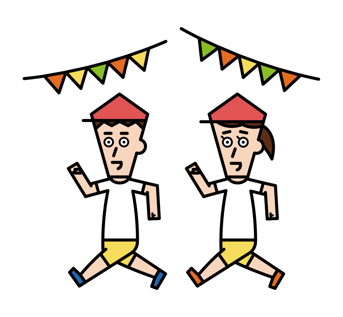 Illustration of children running at sports day