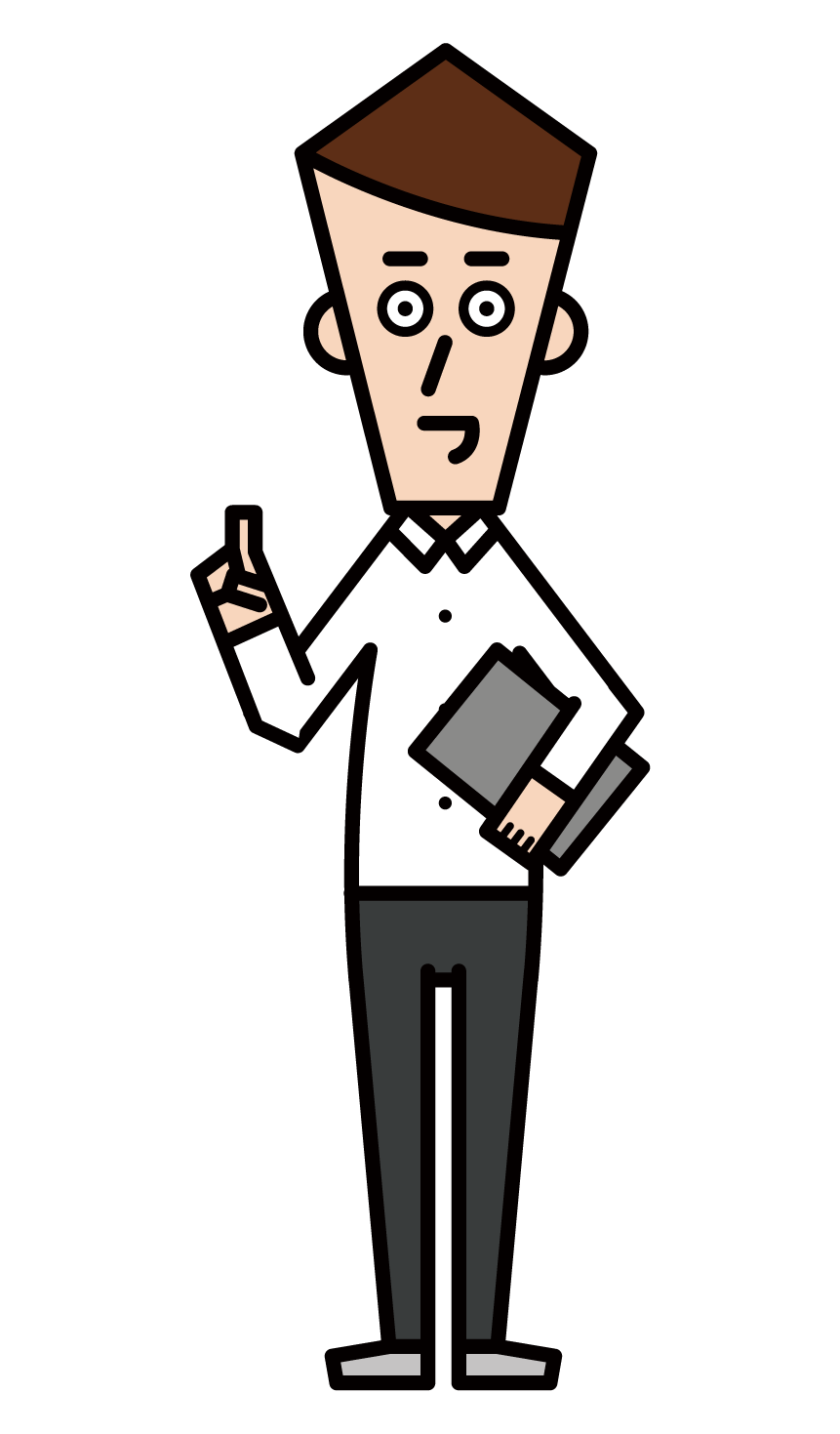 Illustration of a man in plain clothes and office casual