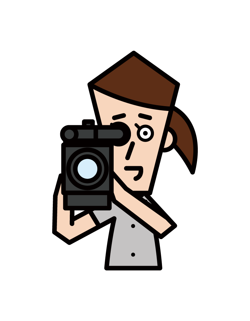 Illustrations of TV photographers and filmmakers (women)