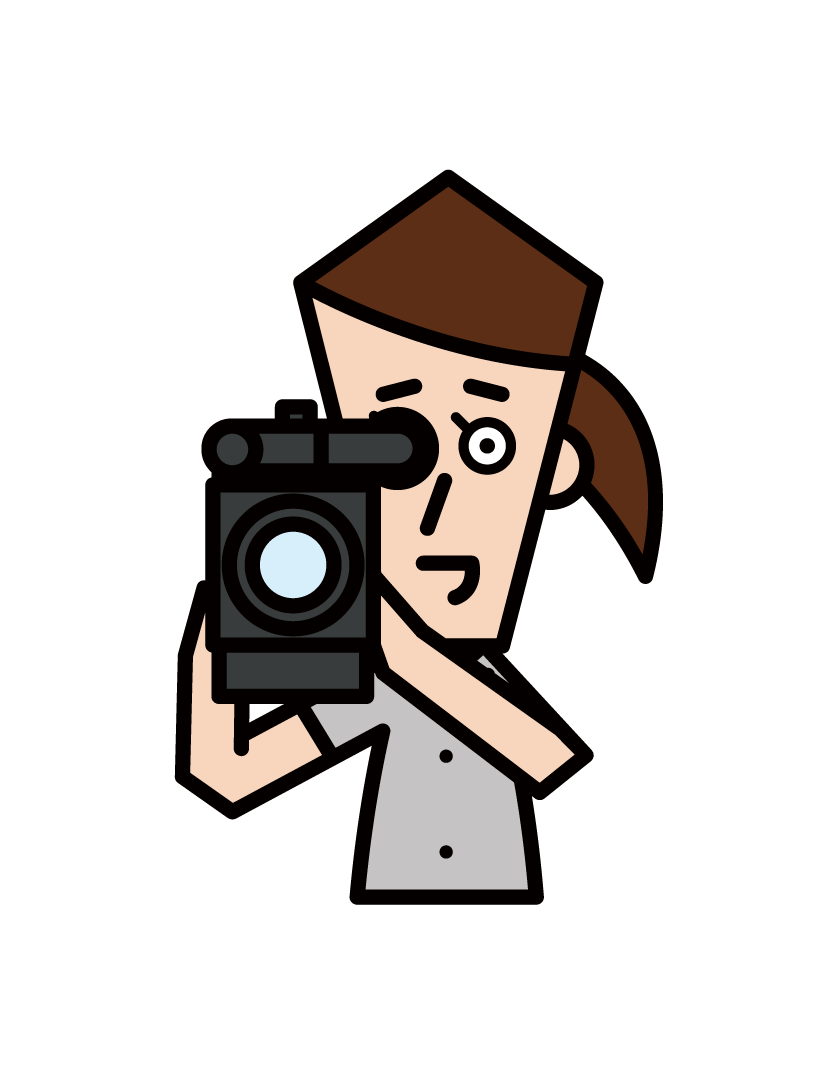 Illustration of TV photographer and videographer (male)