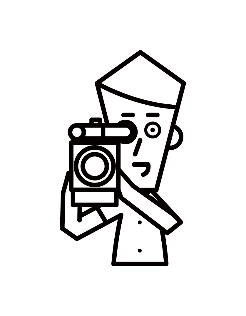 テレビカメラマン・映像作家（男性）のイラスト