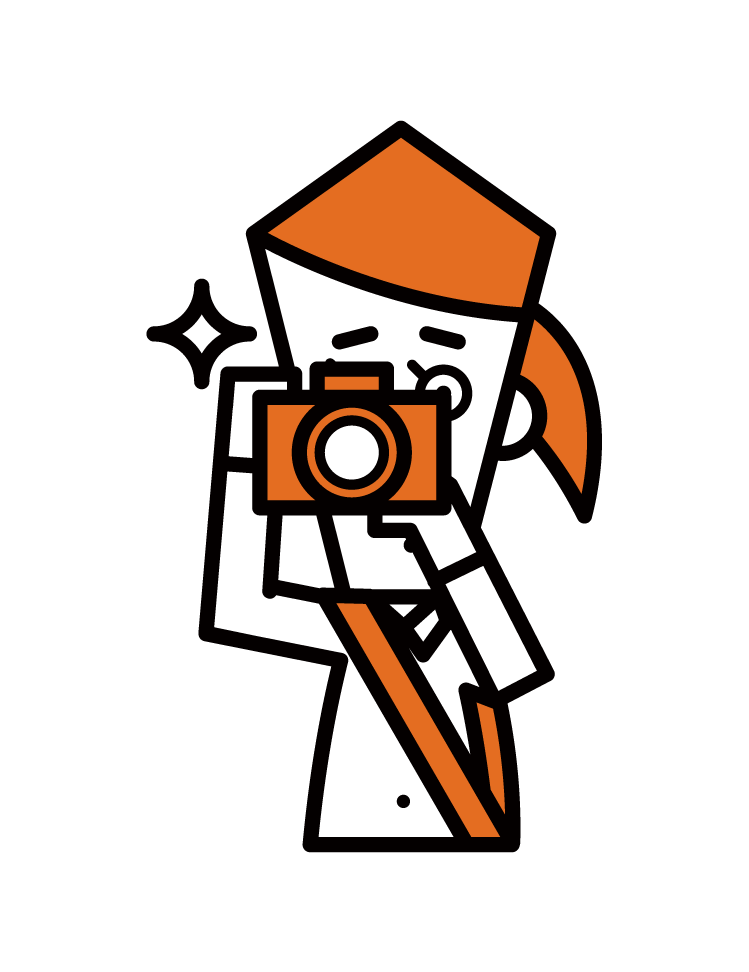 Illustration of a photographer (female)