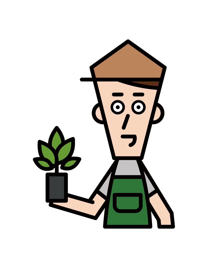 Illustration of a gardener (male)