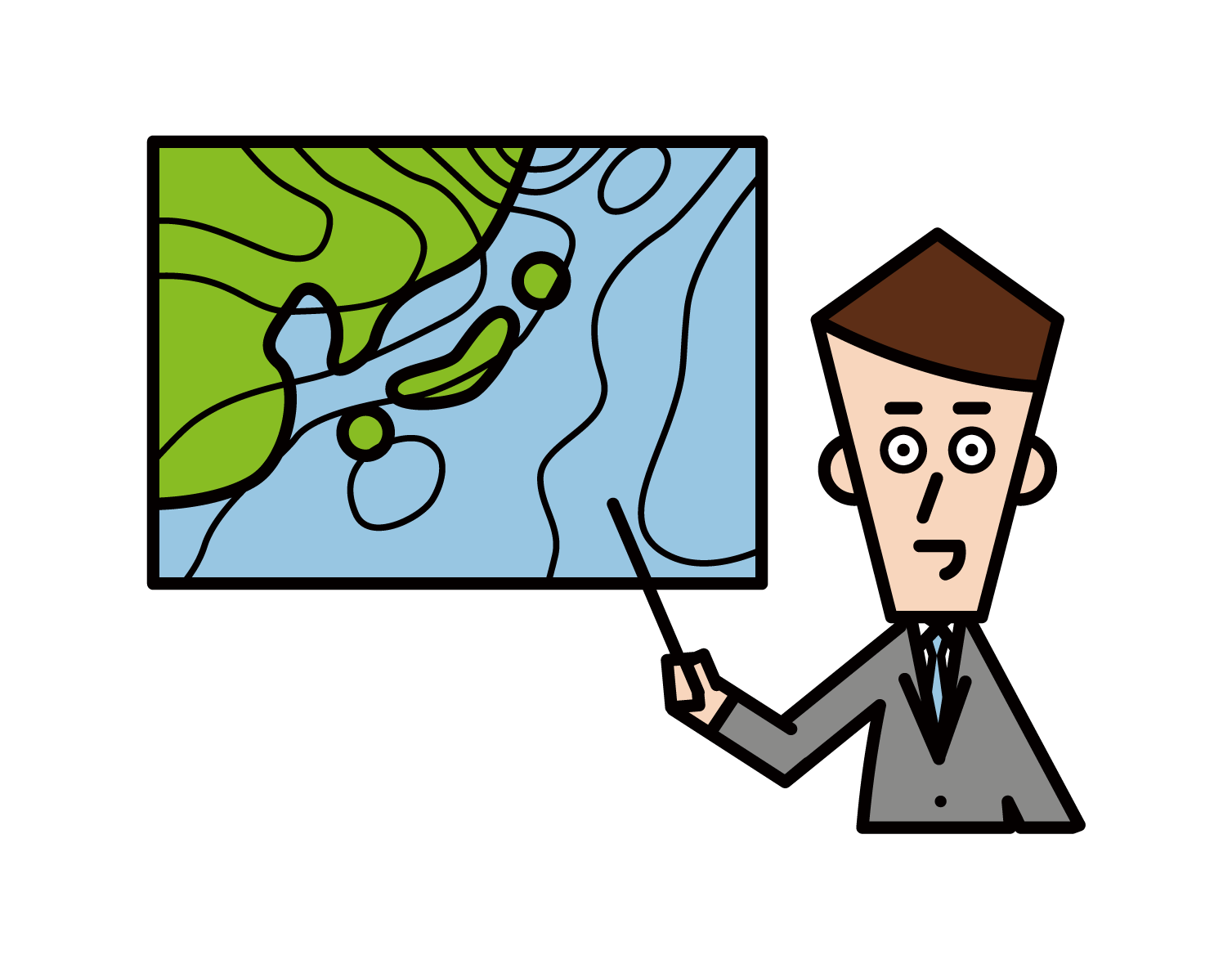 Illustration of a weather forecaster (male)