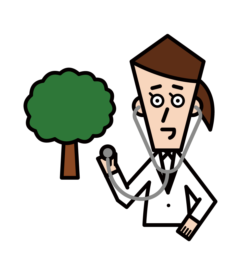 Illustration of a tree doctor (female)