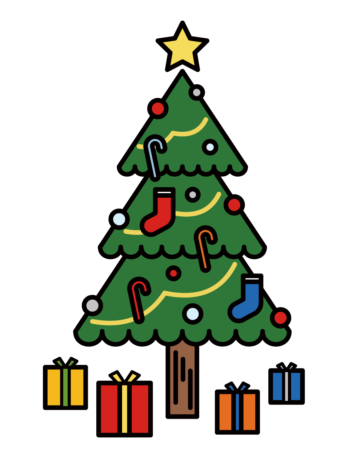 Illustrations of Christmas trees