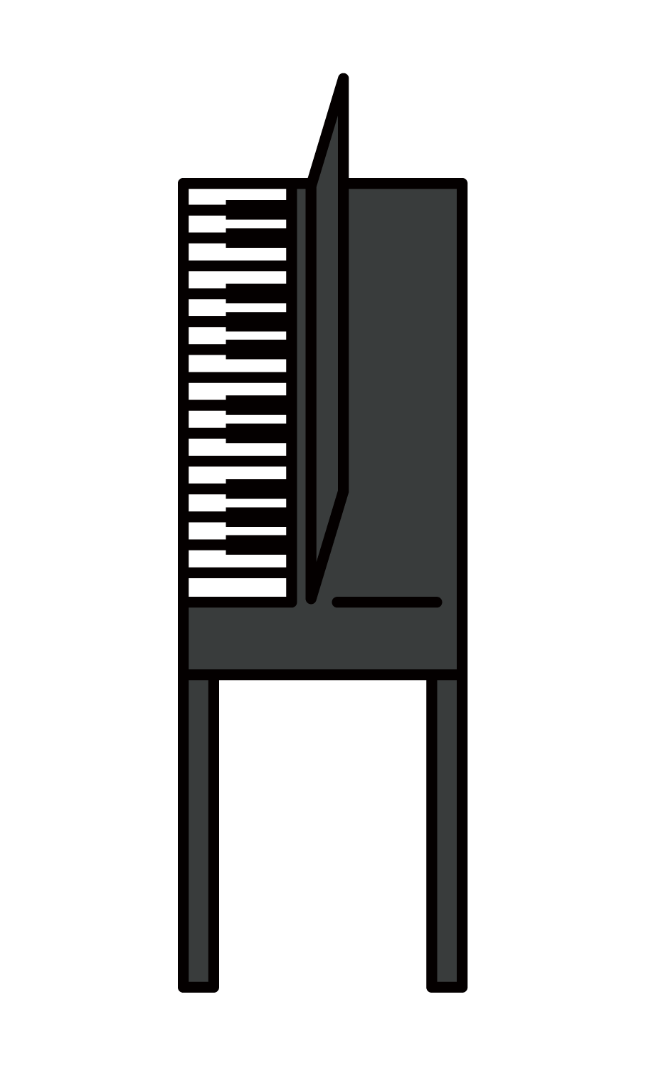 Illustration of a piano instructor (female)