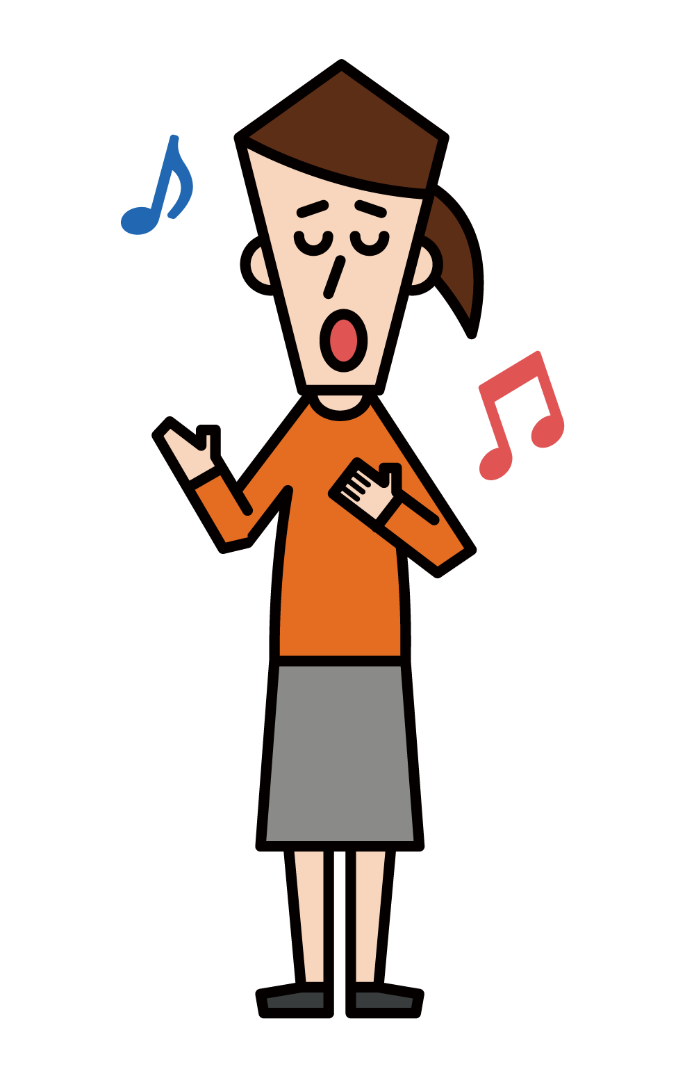 唱歌的人（女人）的插圖