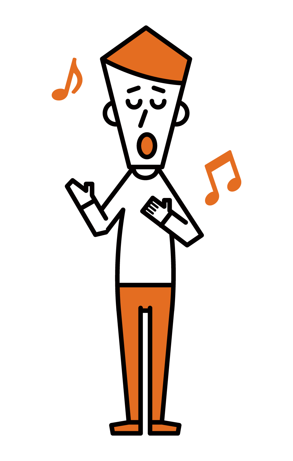 唱歌的人（男性）的插圖