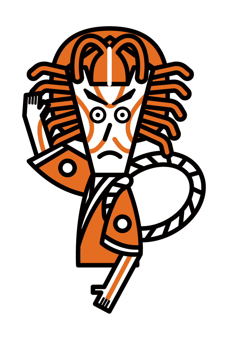 Illustration of a kabuki actor (male)