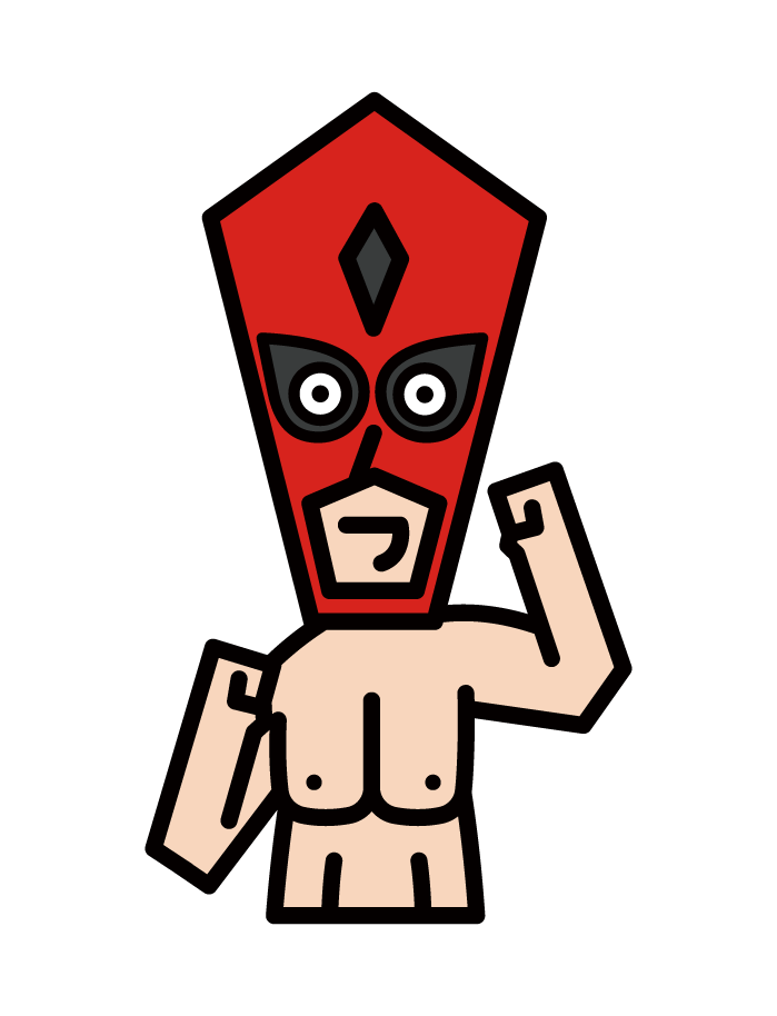 Illustration of a masked wrestler (male)