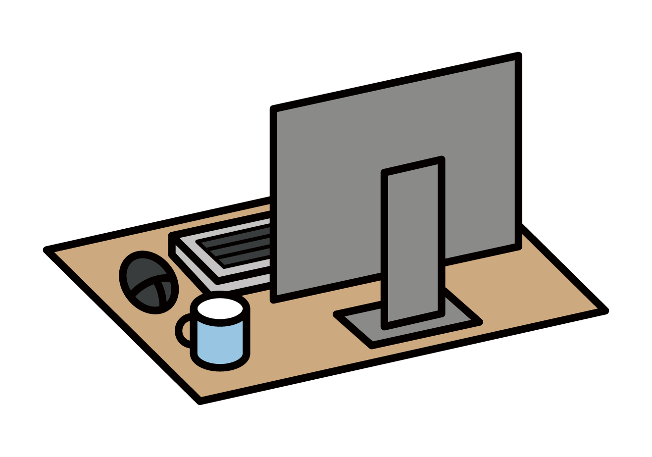 업무용 책상과 컴퓨터 책상의 그림