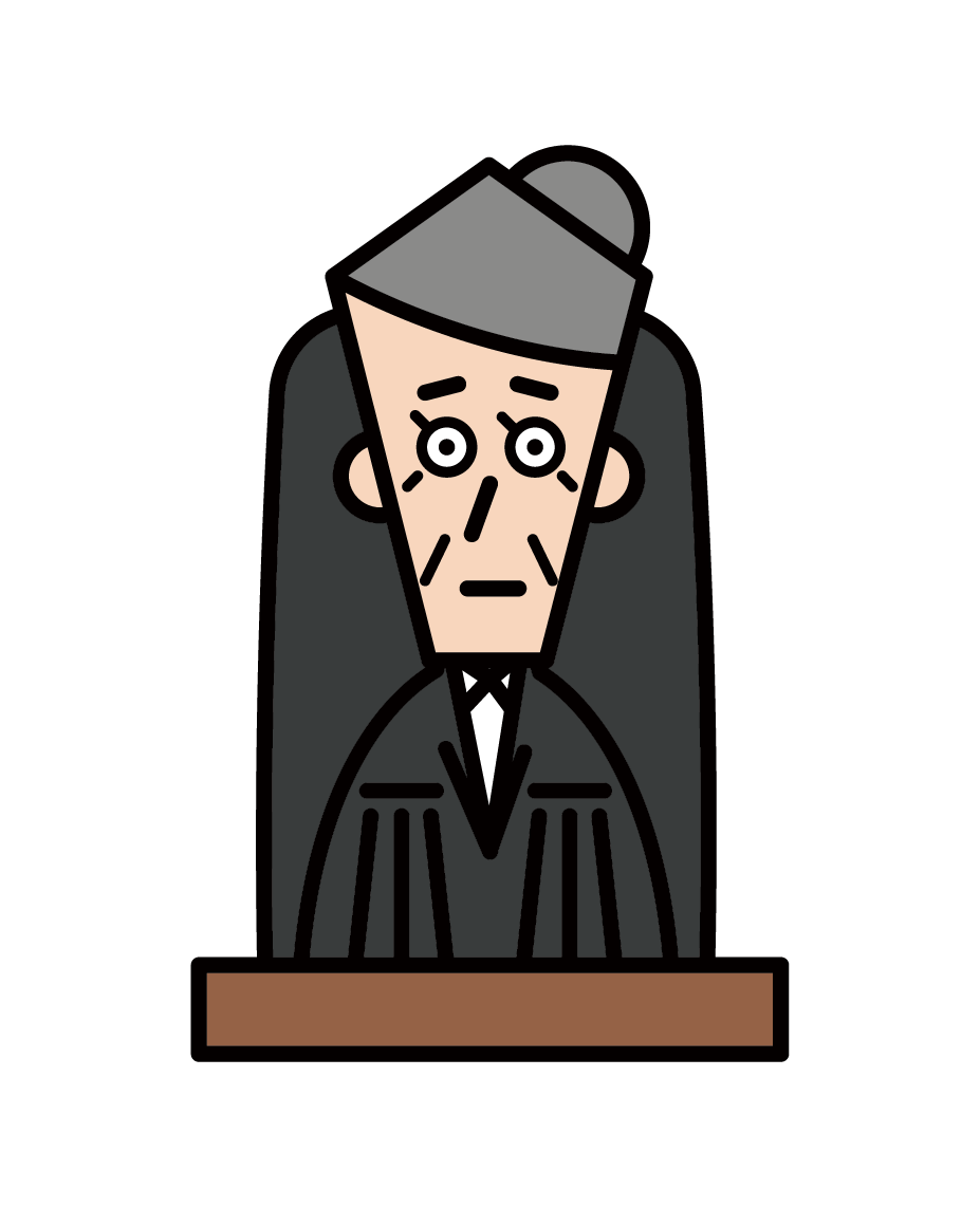 Illustration of a judge (old lady)