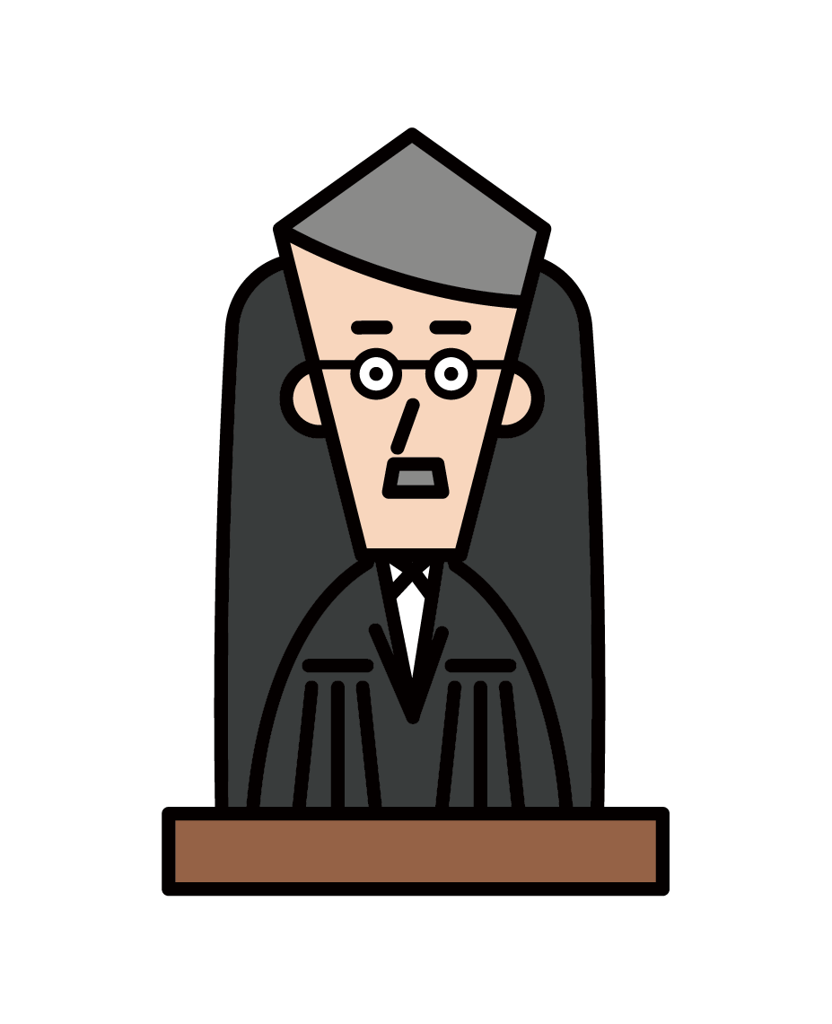Illustration of a judge (old lady)