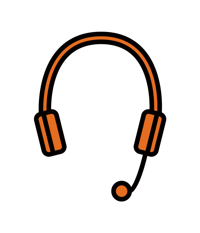 Illustration of headphones with microphone