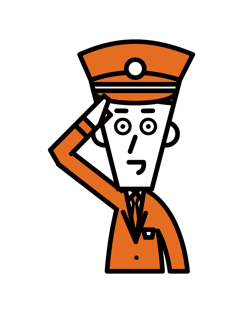 Illustration of an immigration security officer (male)