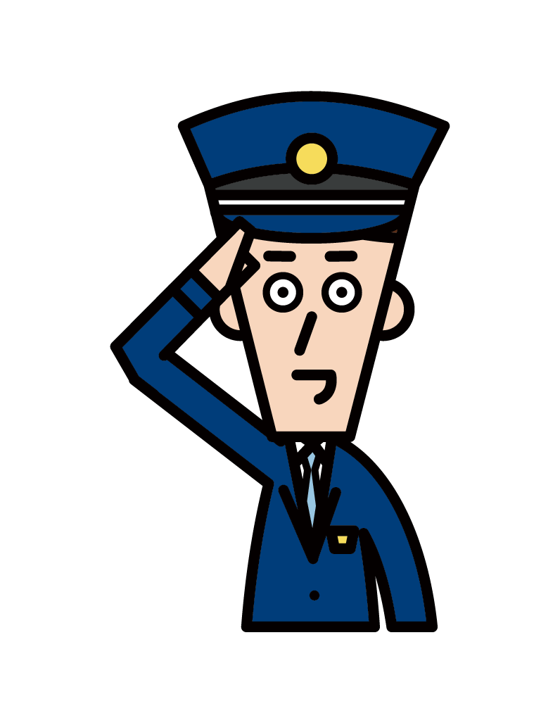Illustration of an immigration security officer (male)