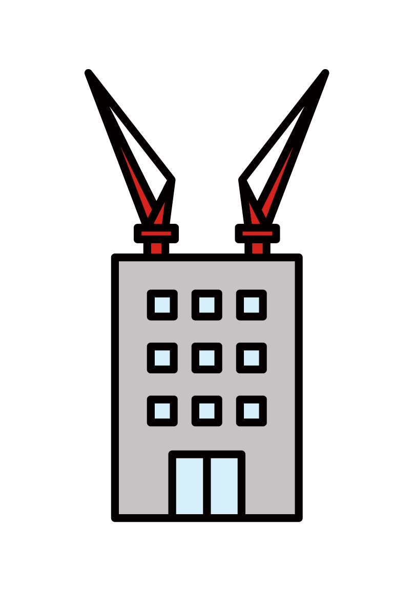 Illustration of a building under construction