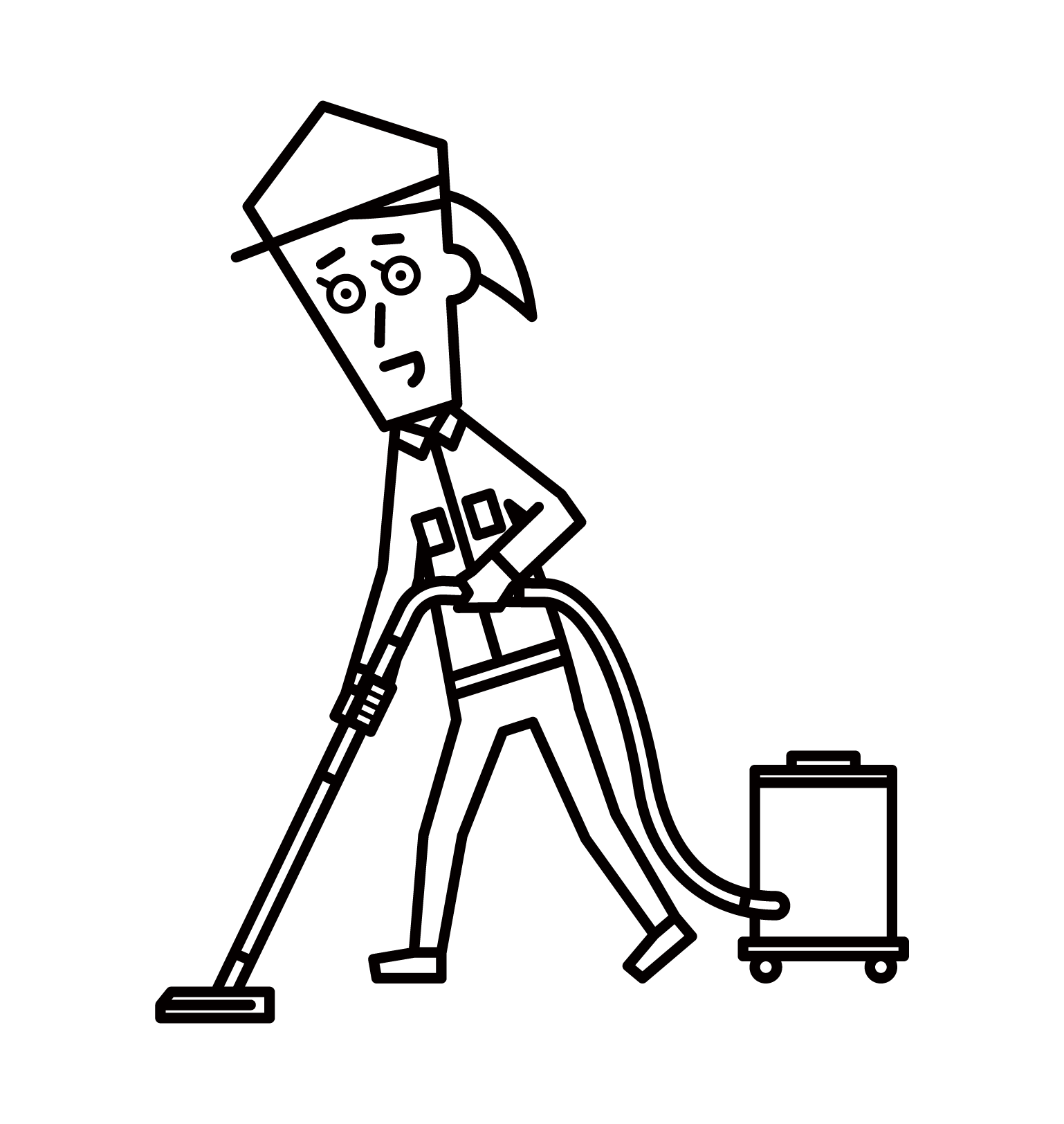 Illustration of a cleaning worker (female)