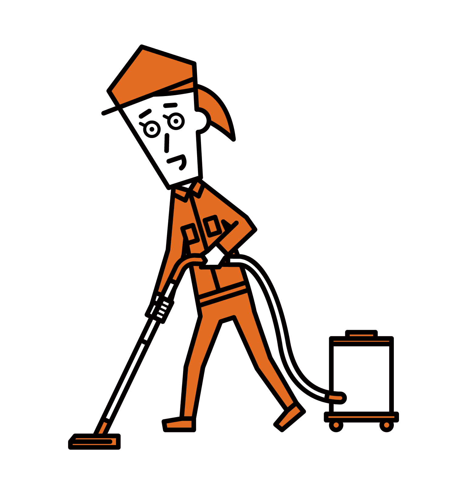 Illustration of a cleaning worker (female)