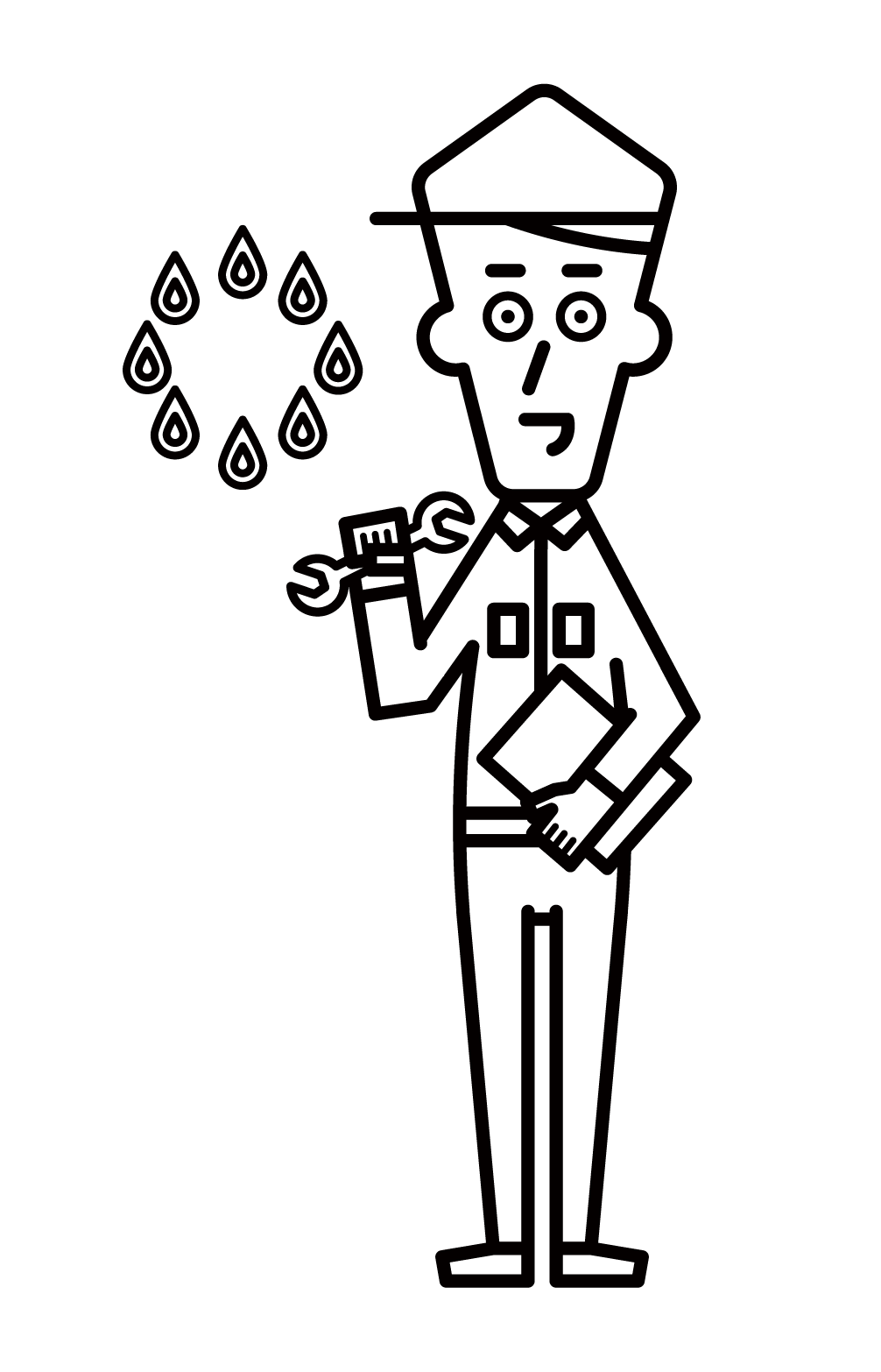 Illustration of a male employee of a gas company