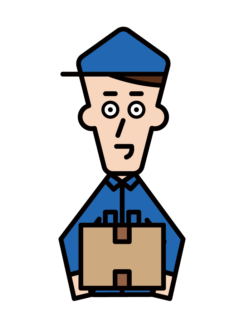 Illustration of a male employee of a shipping company