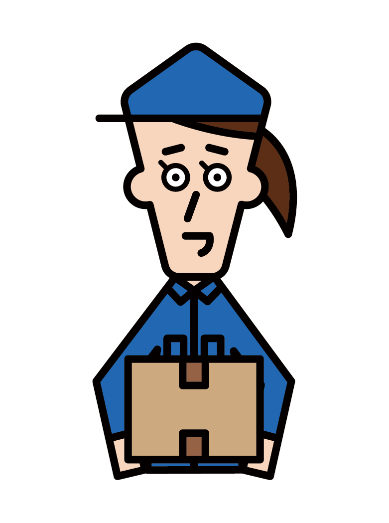 Illustration of a female employee of a shipping company