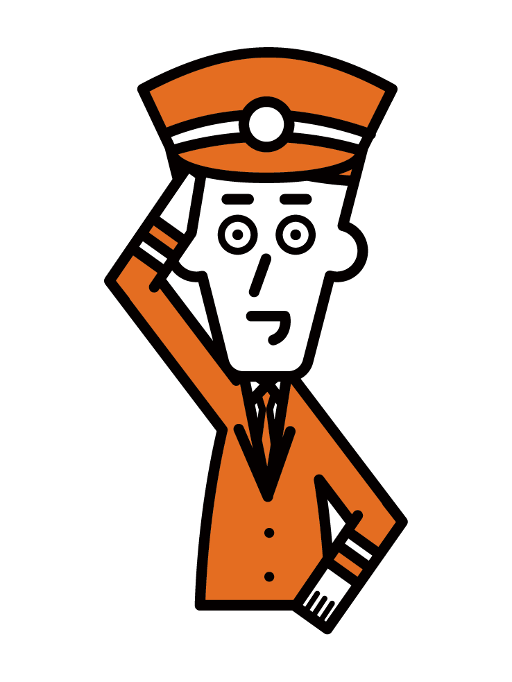 售票員和鐵路公司員工（男性）的插圖