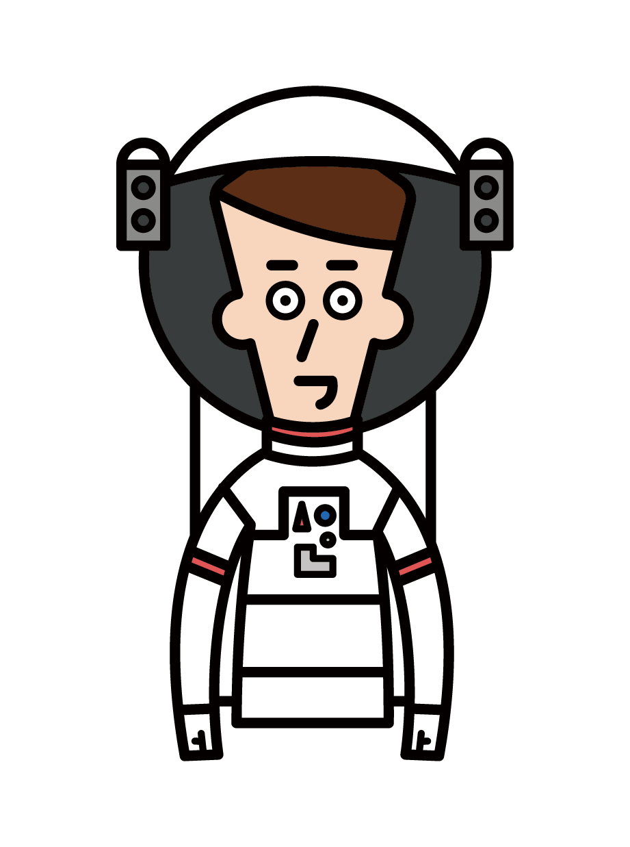 宇宙飛行士（男性）のイラスト