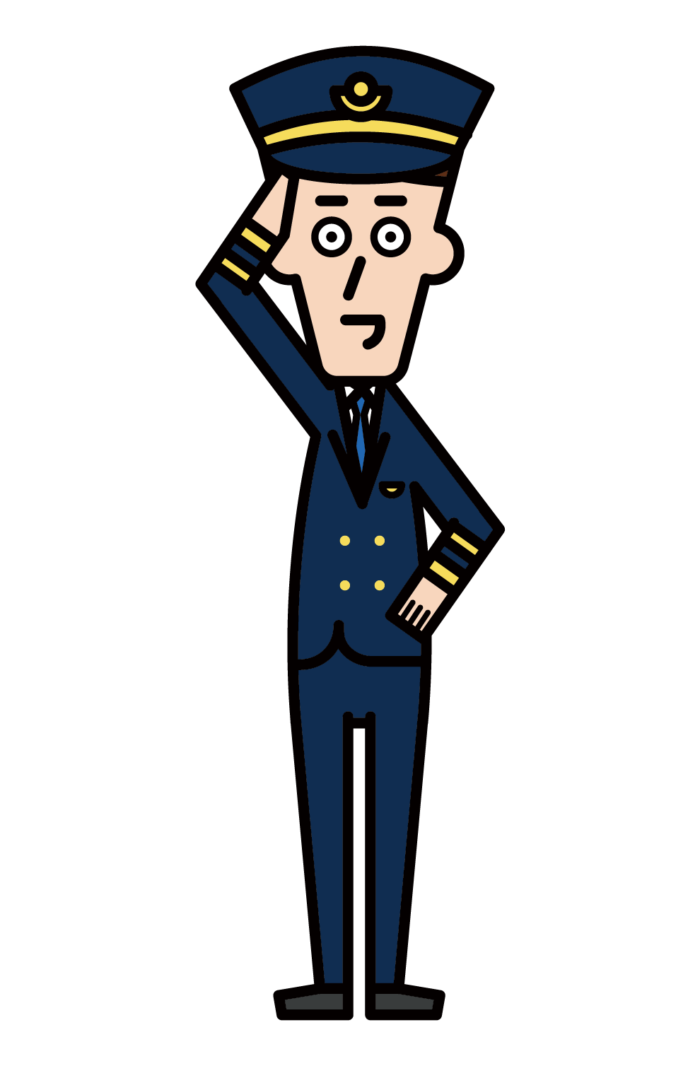 Illustration of a pilot of an airplane (male)