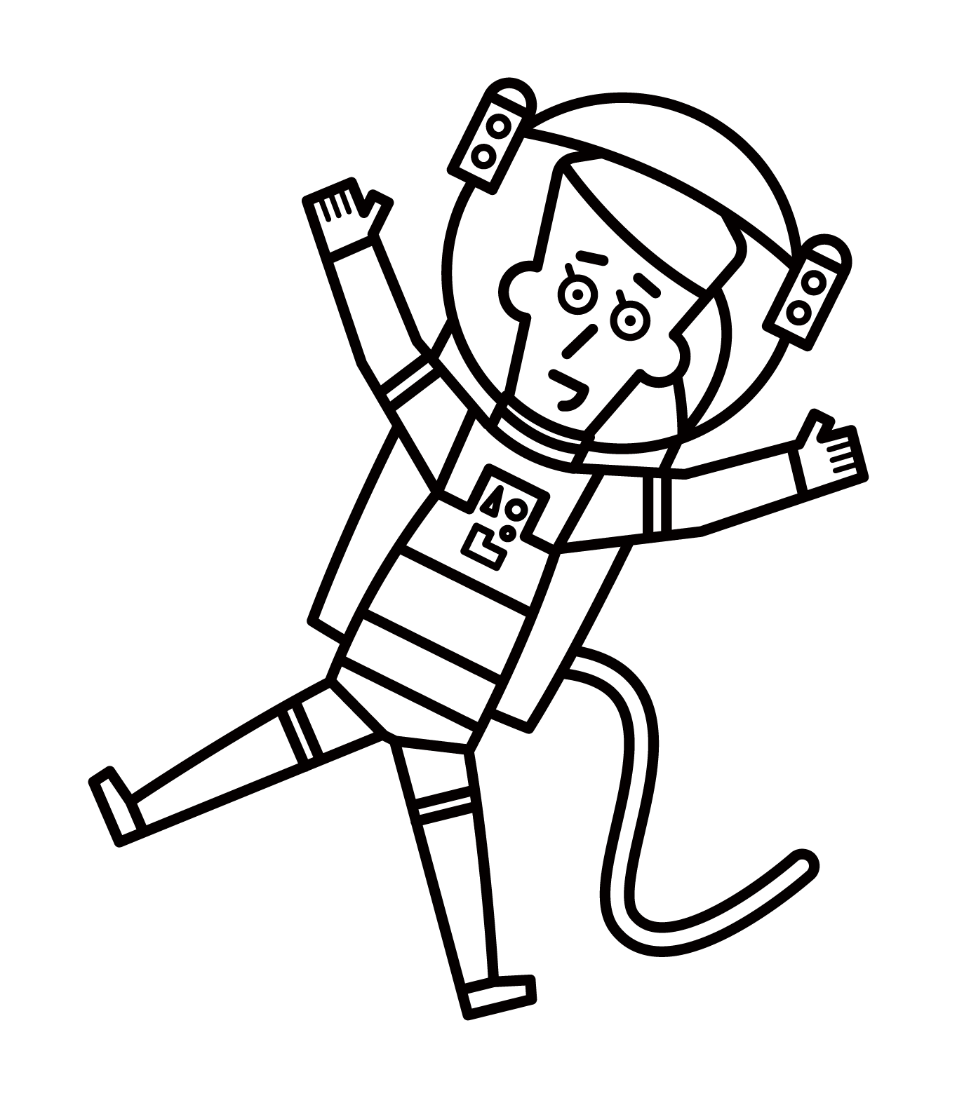 宇宙飛行士（女性）のイラスト