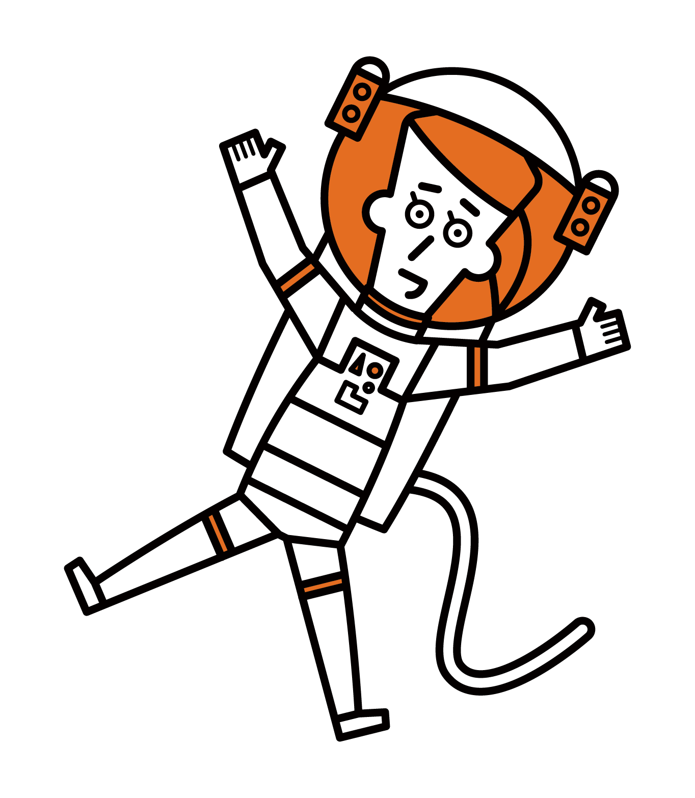 宇宙飛行士（女性）のイラスト
