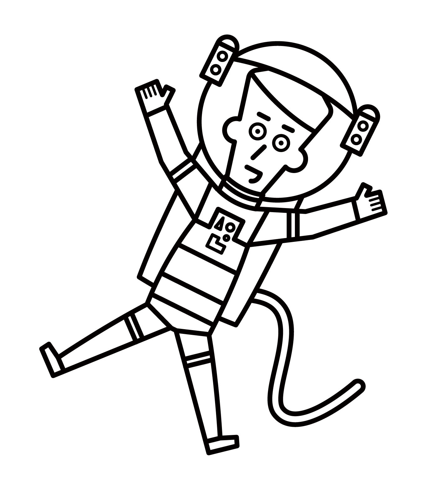 宇宙飛行士（男性）のイラスト