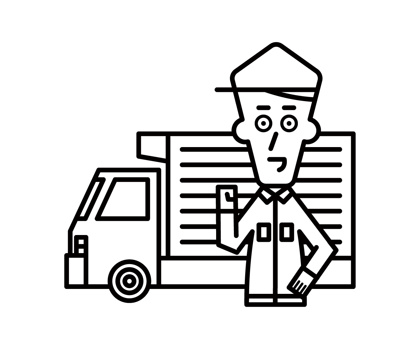 Illustration of truck driver (male)